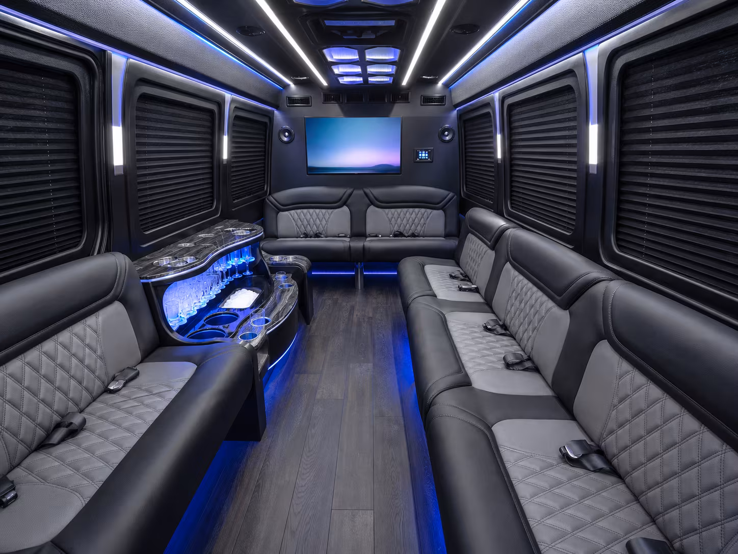 chesapeake 50 passenger party bus inside